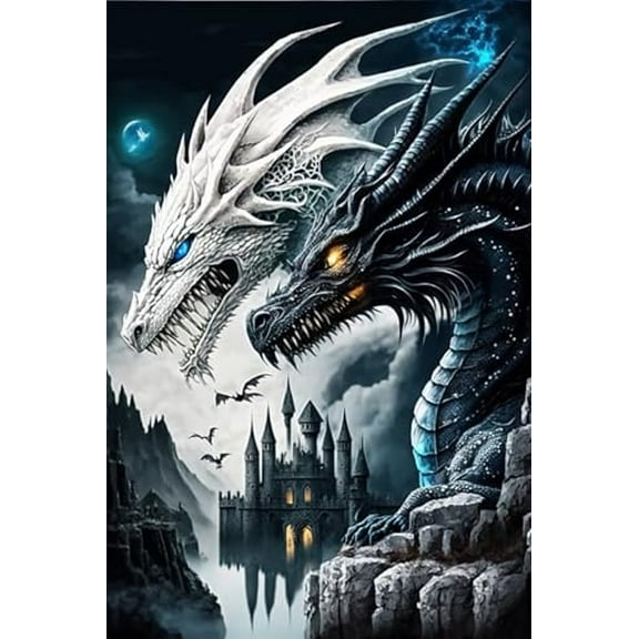 wooden puzzle Frosty - looking Dragon in a Fantasy Scene Intelligent Game Fit togather a magic Art for home Decoration or Prensent 500 pieces