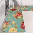 thumbnail image 2 of Kitchen Rugs Sets Of 2,Pioneer Flower Floral Print Pattern Anti Fatigue Kitchen Mat Rugs Non Slip Washable,Decorative Kitchen Floor Mats for Kitchen,Sink,Laundry,17"X47", 2 of 5
