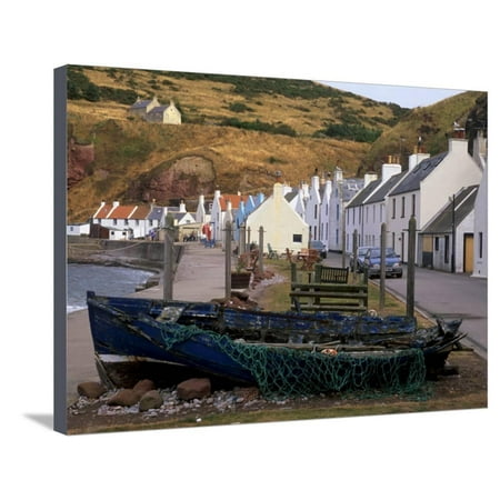 Small Fishing Village of Pennan, North Coast, Aberdeenshire, Scotland, UK Stretched Canvas Print Wall Art By Patrick