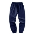 thumbnail image 3 of Hogleaql Sweatsuits for Men 2 Piece Solid Color Casual Pullover Hoodies Jogging Running Pants Set Sweat Winter Suit with Pockets Navy 3XL, 3 of 5
