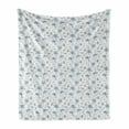 thumbnail image 1 of Floral Soft Flannel Fleece Throw Blanket, Cosmos Flowers Blue Grey Tones Simplistic and Continuous Composition, Cozy Plush for Indoor and Outdoor Use, 50" x 70", Off White and Sea Blue, by Ambesonne, 1 of 5