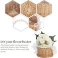 thumbnail image 6 of Wicker Rattan Flower Girl Basket Set of 2 Rustic Wedding Flower Girl Basket with Pearl Handle Small Flower Basket for Flower Girl Fairy Wedding Basket Handwoven Easter Baskets for Boys Girls Wedding, 6 of 8