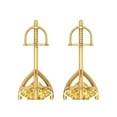 thumbnail image 4 of 4 Ct Round Cut Studs Yellow Natural Citrine 18K Yellow Solid Solid Gold Everyday Dainty Earrings Screw Back, 4 of 7