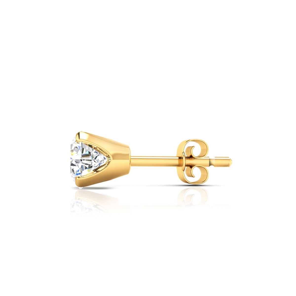 SuperJeweler 2 Carat Total Weight Colorless Lab Grown Diamond Stud Earrings In 14K Yellow Gold For Women