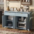 thumbnail image 2 of 55" Fluted Buffet Cabinet, Modern Concle Table with Storage, Wooden Sideboard with Drawers and Adjustable Shelves, Credenza Suitable for Living Room, Kitchen, Entryway, 2 of 9