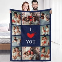 Custom Sherpa Fleece Blanket with Photos Text Soft Warm Fuzzy Custom Blanket Personalized Couples Gifts for Boyfriend Girlfriend Customized Picture Blanket Gifts for Birthday Anniversary Christmas
