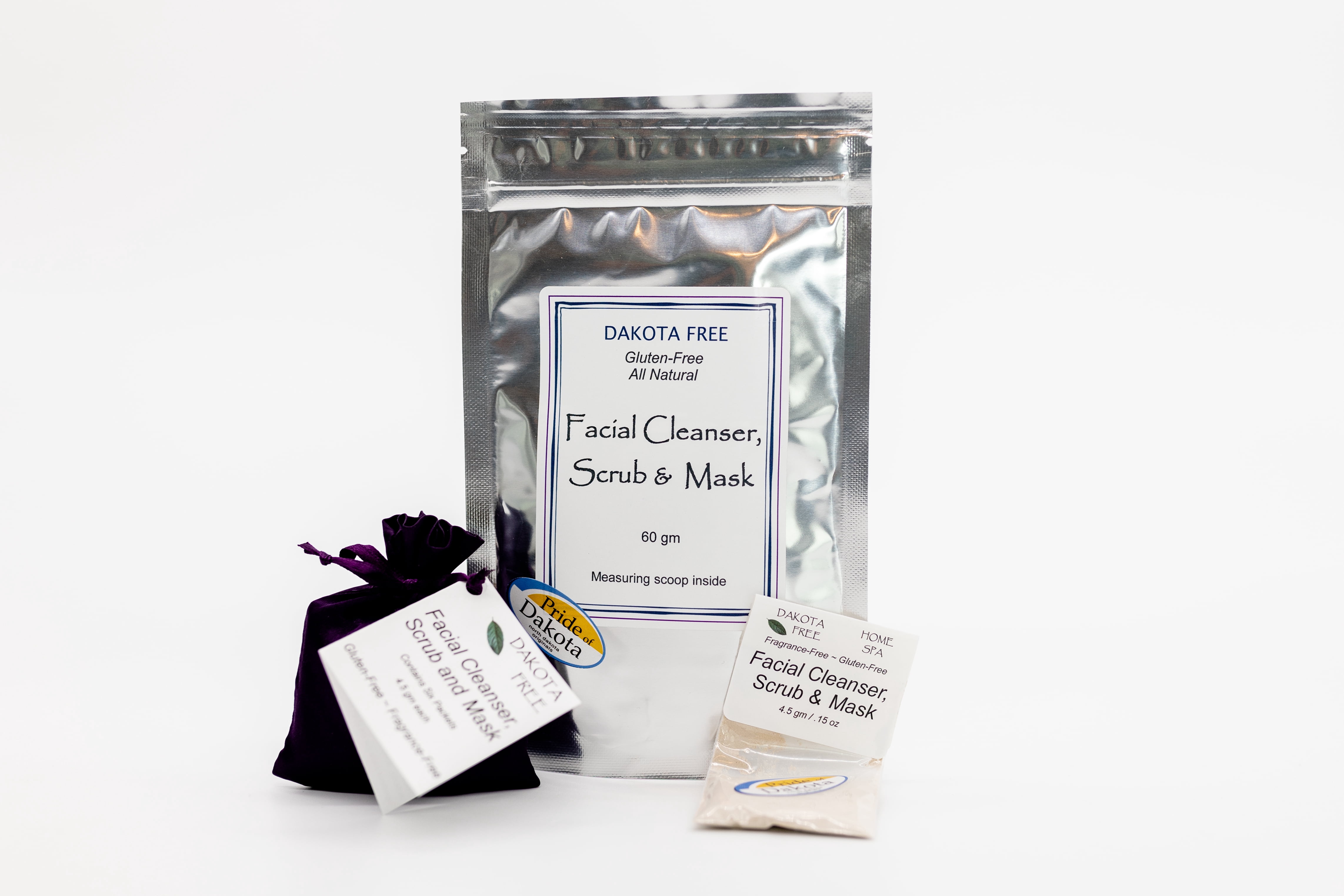 Dakota Free Facial Cleanser, Scrub and Mask - 60 gm Packet