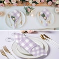 thumbnail image 2 of Plaid Purple Rural Style, Cloth Napkins, Rural Abstract Geometric Lattice Washable and Reusable Dinner Napkins Set of 4, Table Napkin for Kitchen Party Birthday Wedding Hotel Housewarming 20"x20", 2 of 8