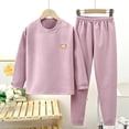thumbnail image 2 of Toddler Girls Outfits Boys Winter Long Sleeve Striped Bear Prints Tops Pants 2Pcs Set Warm Clothing Set for Girls Size 3-4T, 2 of 4
