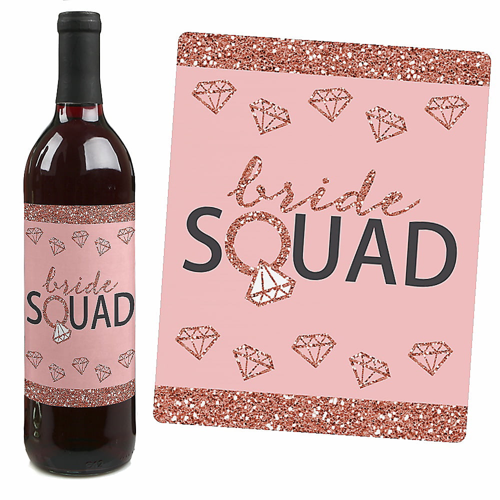 Bachelorette Party Address Labels Rose Gold Bridal Shower Address Labels Personalized Return Address Stickers 30 Ct. Bride Squad