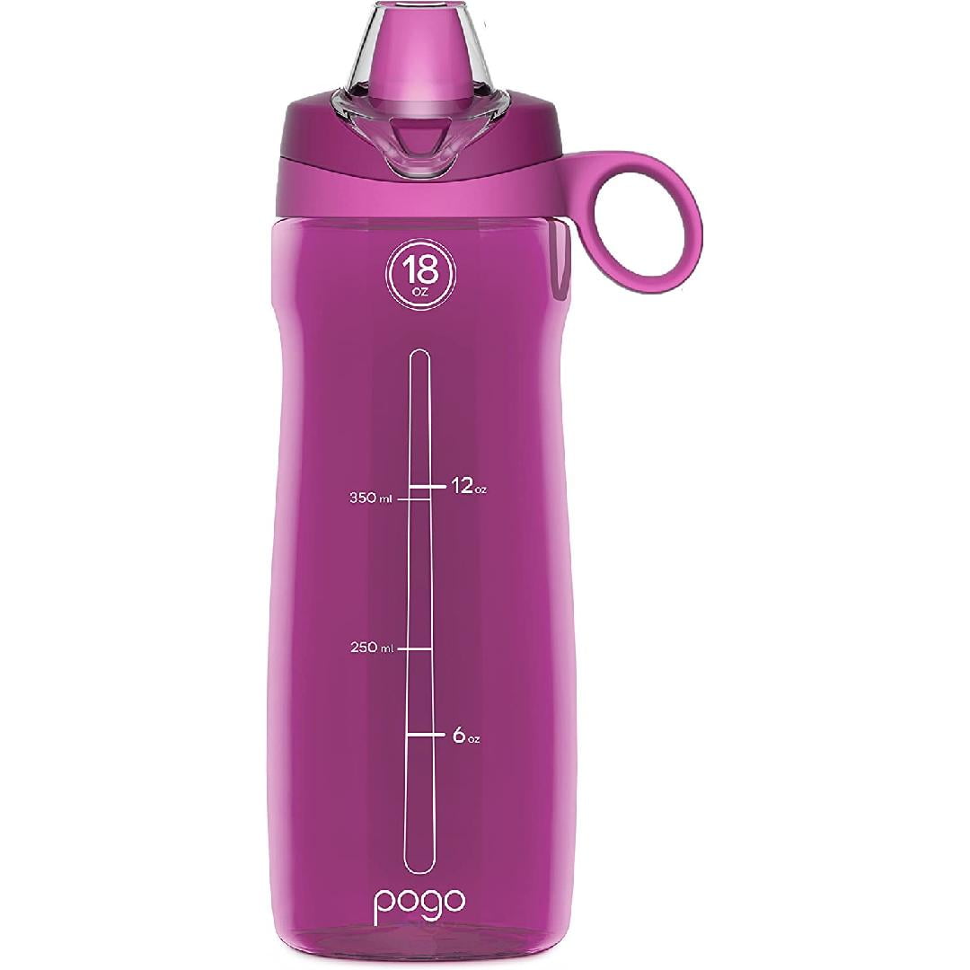 Plastic Water Bottle with Soft Straw Lid and Carry Handle, BPA Free