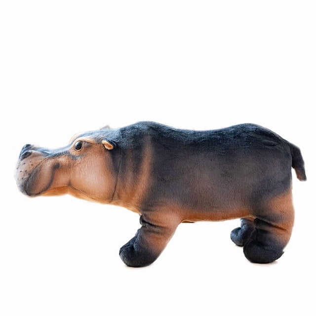 Hipopótamo de peluche, hipopótamo de peluche, realista y suave, 40 cm
