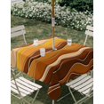 thumbnail image 3 of Square Outdoor Tablecloth with Umbrella Hole Burnt Orange Ombre Outside Table Cloth Waterproof Patio Table Cover Abstract Art Moire Ocean Waves Zipper Tablecloths for Picnic Party Camping 60x60 Inch, 3 of 8