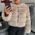 thumbnail image 4 of Abrigo de piel sintética a la moda para mujer, chaqueta mullida corta de piel sintética de zorro para otoño e invierno, abrigos peludos de alta calidad 7xl para mujer, 4 of 5