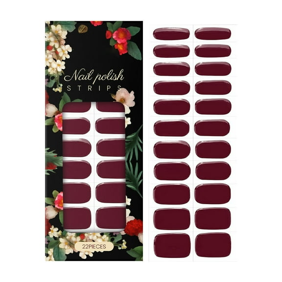 Mozhitti Nail Polish Strips 22 Pcs Salon Quality Gel Nail Stickers Long Lasting (Date Red)