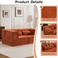 thumbnail image 4 of SOULART 78.74" Loveseat Sofa,Orange Convertible Floor Sofa Bed,Boneless Sectional Sofa,No Assembly Required, 4 of 8