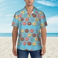 thumbnail image 2 of Xecao Cute Donut print Hawaiian shirt - a stylish short-sleeve button-down for men, perfect for casual beach and tropical outings., 2 of 9