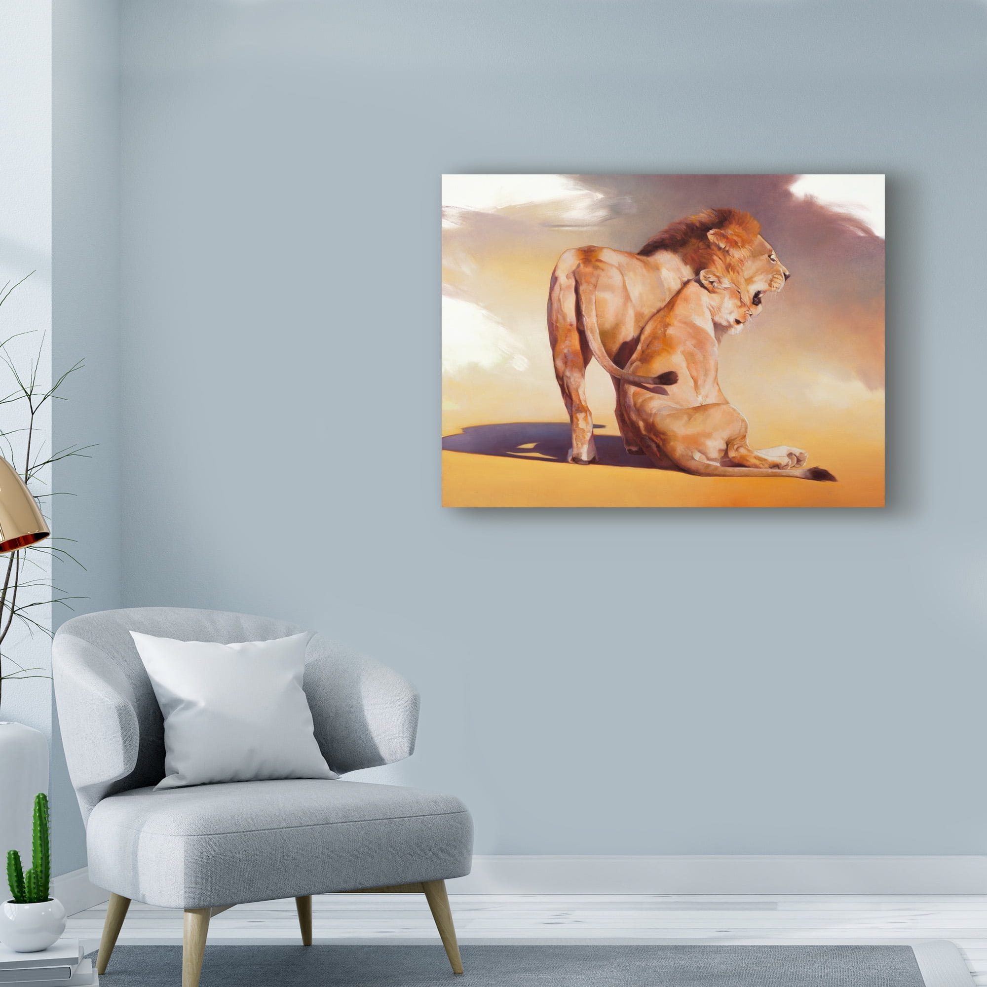Trademark Fine Art 'Afterglow Lions' Canvas Art by Julie T. Chapman