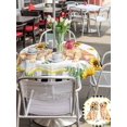 thumbnail image 5 of Outdoor Tablecloth with Umbrella Hole for Patio/Picnic/Party/Camping, Sunflower Dogs Waterproof Table Cloth Round Cover Washable, Cute Puppy Black Buffalo Plaid (Dia 60"), 5 of 8