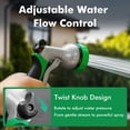 thumbnail image 5 of Restmo Garden Hose Nozzle, Heavy Duty Metal Water Hose Nozzle with 7 Adjustable Spray Patterns, High Pressure Hand Sprayer with Flow Control, Green, 5 of 9