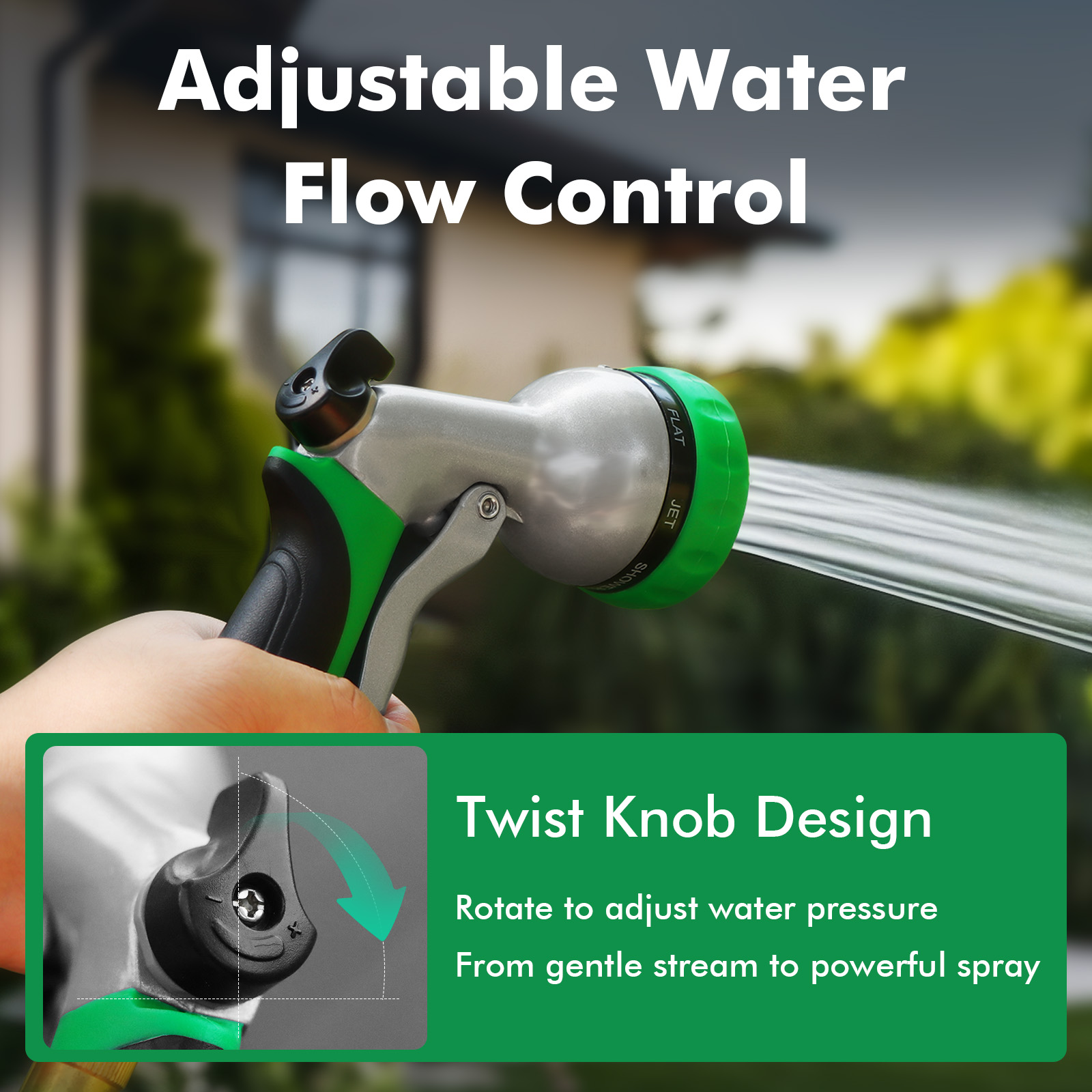 Restmo Metal Garden Hose Nozzle with 7 Spray Patterns photo 4