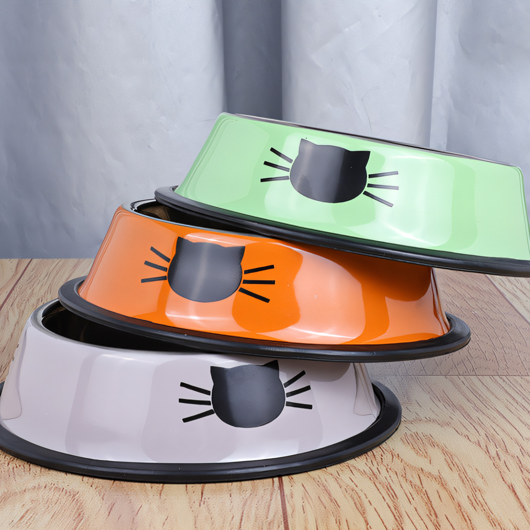 BESTSKY 6Pcs Cat Food Bowl,Anti-Tip Design Cat Bowls,Easy to Clean Elevated Dog Bowls