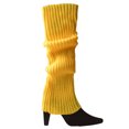 thumbnail image 1 of Kmbangi Women Leg Warmers Solid Color/Rainbow Stretch Knitted High Socks, 1 of 8