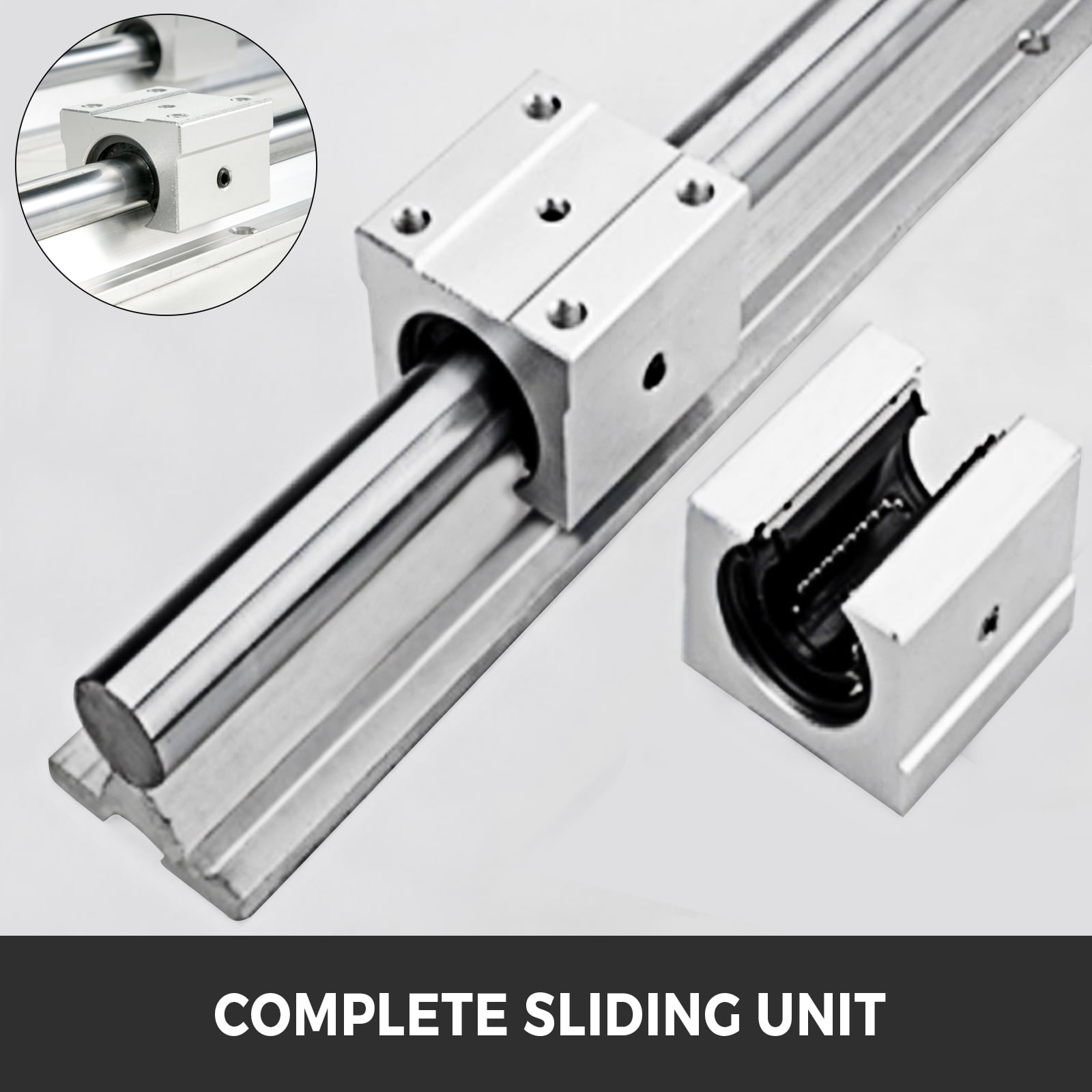 SBR16 L300-1500mm 2x Linear Rail Guide+4x SBR16UU Bearing Block Slotted Bearings 