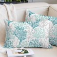 thumbnail image 2 of Teal Grey Coral Coastal Small Pillow Covers,Summer Beach Seaside Nautical Soft Breathable Throw Pillow Cases with Invisible Zipper,Decorative Pillowcase Pillows Protectors for Sofa Bed Chair 12"x20", 2 of 9