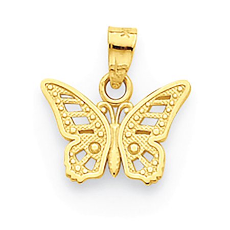 - 10K Yellow Gold Butterfly Charm 12x13mm