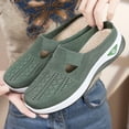 thumbnail image 2 of Alkepwun Shoes for Women Breathable Mesh Flat Closed Round Toe Backless Slip On Walking Sneakers Casual Lightweight Comfort Outdoor Sports Wedge Mule, 2 of 6