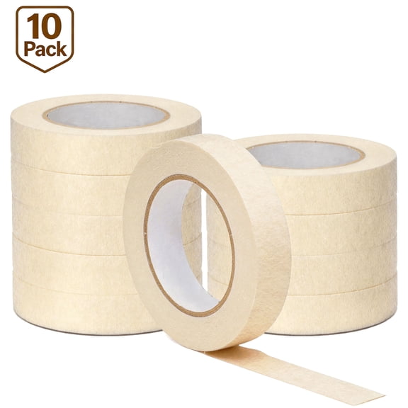 Minorsun Masking Tape 10 Pack, 0.75 inch x 55 Yards General Purpose Painter’s Tape for Painting, Art, Craft & Office Use, White Beige