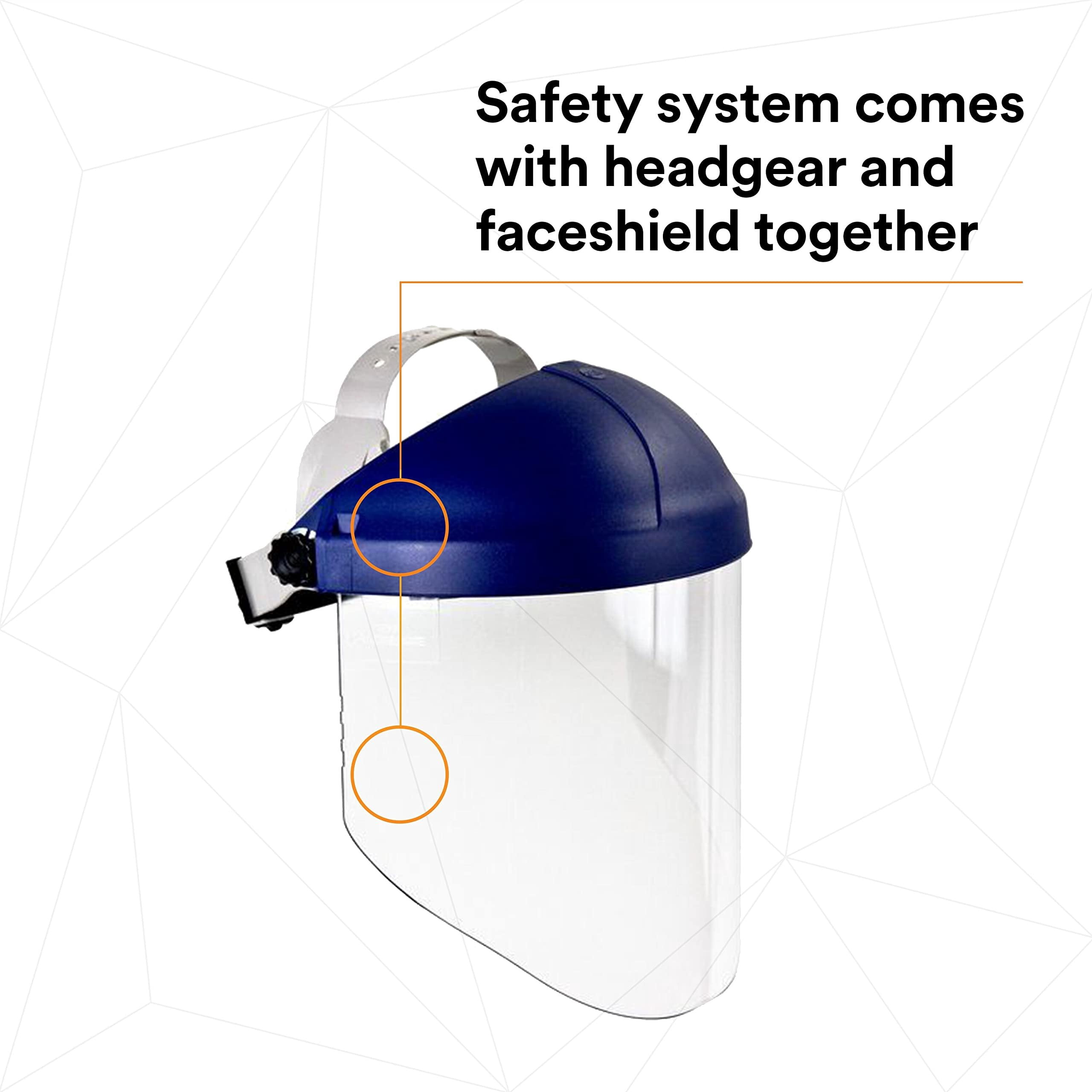 3M™ Ratchet Headgear H8A, 82782-00000, with 3M™ Clear Propionate Faceshield W96 5 EA/Case
