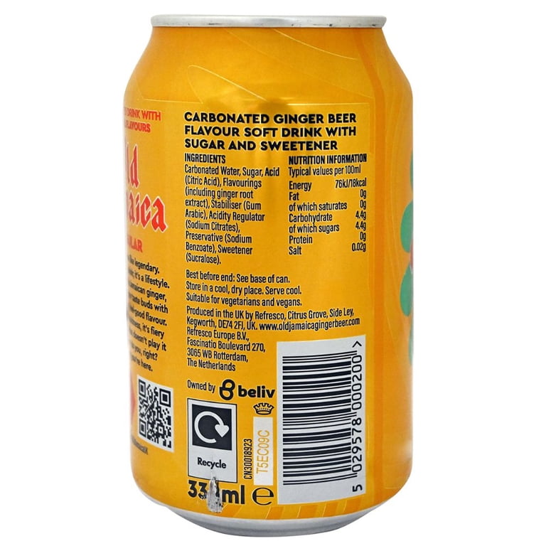 Old Jamaica Ginger Beer Can 330ml - 6 Pack - Walmart.com