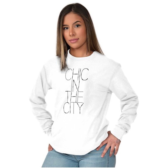 Chic City Style Fashion Fashionista Women Plus Size Long Sleeve Graphic Tee Brisco Brands 2X