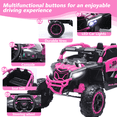 thumbnail image 6 of 24V 400W Kids Ride on Car UTV W/Remote Control, Powered Ride on Toys with 4 Wheels Suspension, 3 Speed, Music for Kids Age 3+, Magenta, 6 of 10