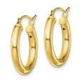 thumbnail image 2 of 925 Sterling Silver Gold 3x20mm Hoop Earrings Round, 2 of 8