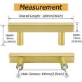 thumbnail image 7 of Goldenwarm 10 Pack Cabinet Pulls Stainless Steel Brushed Gold Cabinet Handles 2-1/2 in Hole Centers, 7 of 7