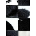 thumbnail image 3 of Alef Home Checkered Black & White Faux Cowhide Hide Rugs, 10x10, Non-Slip, 3 of 5