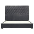 thumbnail image 6 of Merluxy Queen Bed Frame Sleigh Headboard Velvet Tufted Gray, 6 of 9