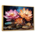 thumbnail image 2 of Designart "Expressive Vitality Of Lotus I" Lotus Floater Framed Wall Art Living Room, 2 of 5