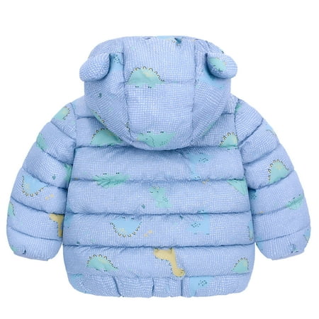 

Aayomet Coats For Kids Girls Girls Winter Coats Thicken Fleece Lined Padded Hooded Puffer Jacket Coat for Girls Blue 12-18 Months