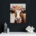 thumbnail image 4 of Nawypu ART Wall Art Room Decor Framed Animal Paintings Headworn flower Cow Canvas for Living Room Bedroom children's room Home Decoration Ready to Hang, 4 of 4