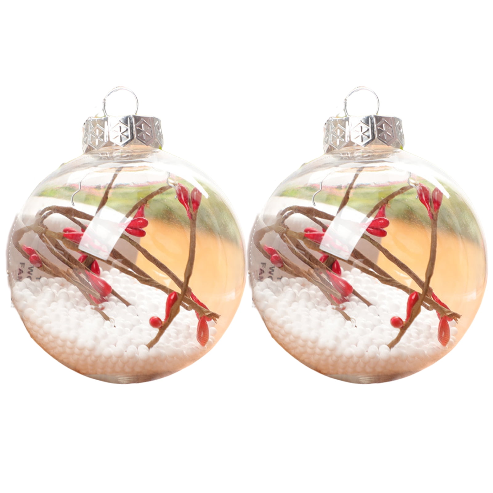  12 Pieces Christmas Bulb Ornament Balls Clear Plastic Fillable  Ornaments Ball Hanging Tree Snow Berry Pine Filling Ornaments for Christmas  Decor : Home & Kitchen