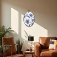 thumbnail image 5 of Canvas Wall Art Blue Flowers Petals Linear Patterns Repeated Motif Soft Lines Hand Oval Framed Canvas Prints Vintage Wall Hanging Decor for Home Decorations 8.6"x11.4", 5 of 7