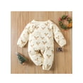 thumbnail image 4 of Newborn Infant Baby Boy Girl Cotton Linen Christmas Deer Button Romper Bodysuit One Piece Jumpsuit Playsuits Outfits, 4 of 7
