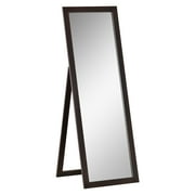 HOMCOM Miroir sur pied rectangulaire pour salon chambre dressing MDF dim. 20.75"l x 20"P x 57.75"H marron
