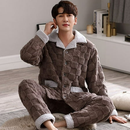 

QWZNDZGR Pajamas For Men Winter Velvet Warm Luxury Couple Sleepwear Home Clothes Suit Pijama Women Men Christmas Large size Pajama Sets