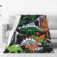 thumbnail image 1 of Fotbe Dinosaur Skeleton Manta de Franela Acolchonada con Estampado, Súper Suave y Esponjosa, Extra Grande para Sofá, Cama, Uso Todo el Año-80"x60", 1 of 7