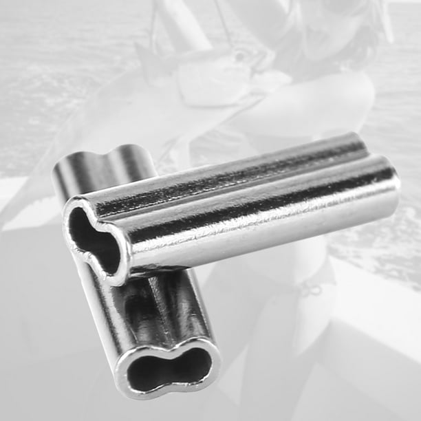 WALFRONT Double Barrel Copper Crimp Sleeves, Crimp Sleeves, 100pcs 6